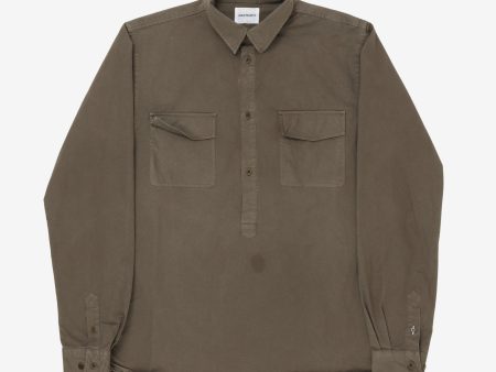 Hans Half Placket Twill Shirt on Sale