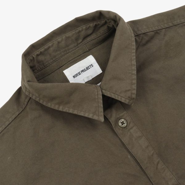 Hans Half Placket Twill Shirt on Sale