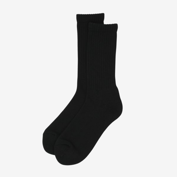 USA Cotton Crew Sock - All Black For Discount