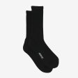 USA Cotton Crew Sock - All Black For Discount