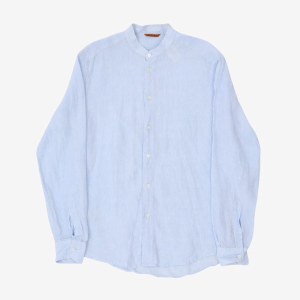 Collarless Linen Shirt Online Sale