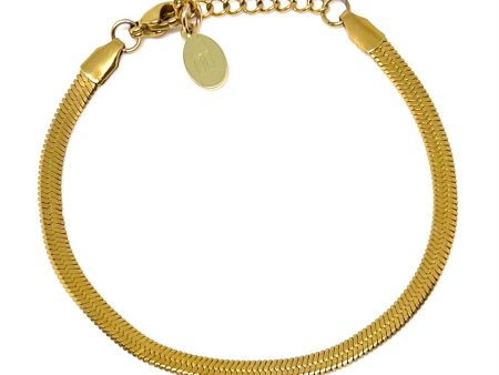 Gold Stainless Steel Herringbone Bracelet For Discount