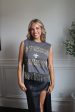 Saints Cropped Rhinestone Fringe Tank For Discount