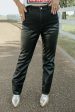 Harley Faux Leather Denim Pants Cheap