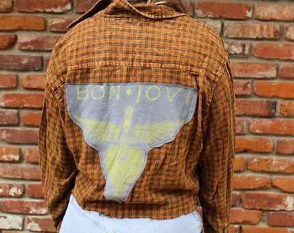 Bon Jovi Acid Wash Cropped Flannel Sale