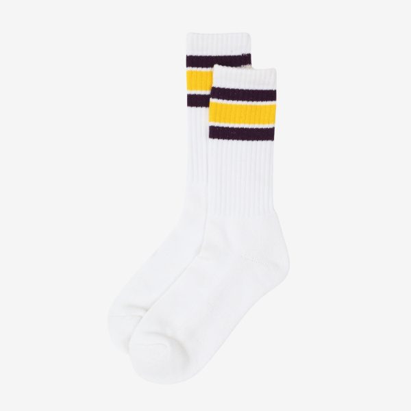 USA Cotton Crew Sock - Purple Yellow Online now