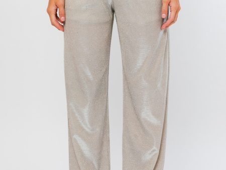 Party Girl Trousers - Silver Sparkle on Sale