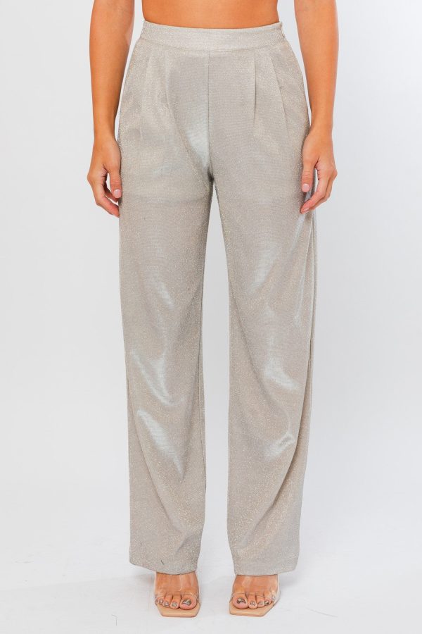 Party Girl Trousers - Silver Sparkle on Sale