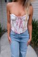 Poppy Floral Corset Top - Pink Discount