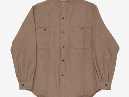 Herringbone Collarless Shirt Online Sale