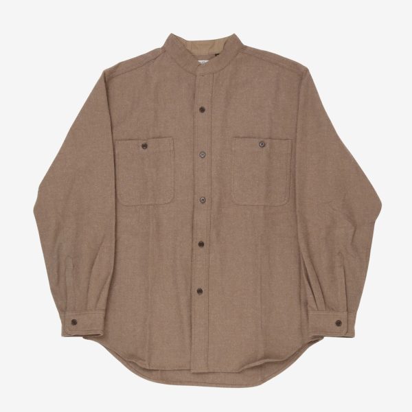 Herringbone Collarless Shirt Online Sale