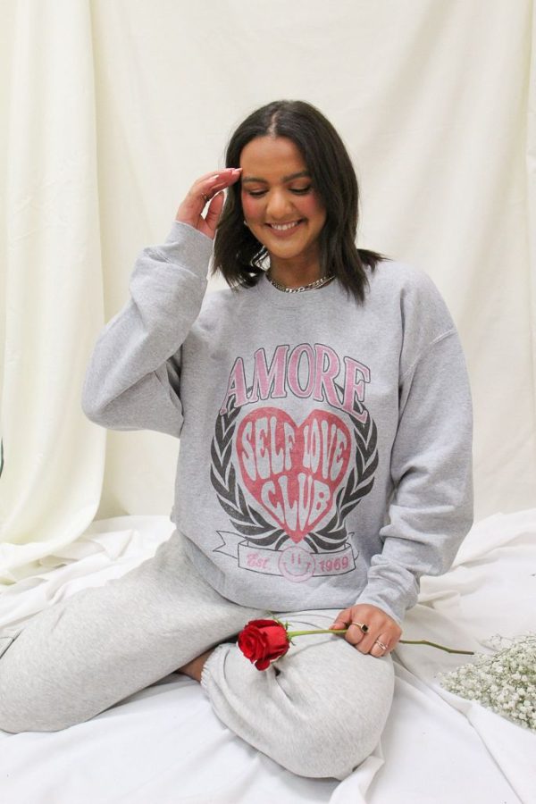 Self Love Club Crewneck For Discount