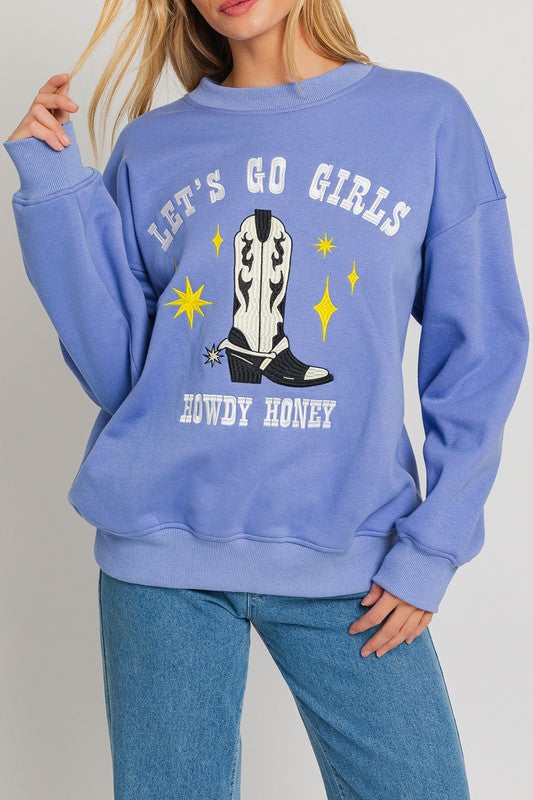 Let s Go Girls- Howdy Honey Pullover Online now