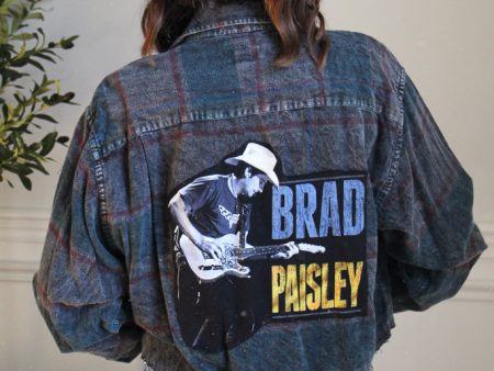 Brad Paisley Acid Wash Cropped Flannel on Sale