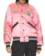 Beer Wolf Time Bomber Jacket - Blush Pink Fashion