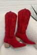 Hanan Suede Cowgirl Boots - Red Online Hot Sale