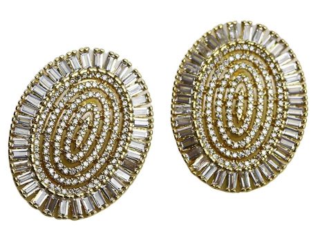 Pre-Order Glitzy Bold Oval Earrings For Cheap