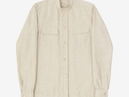 Wool Blend Collarless Shirt Supply