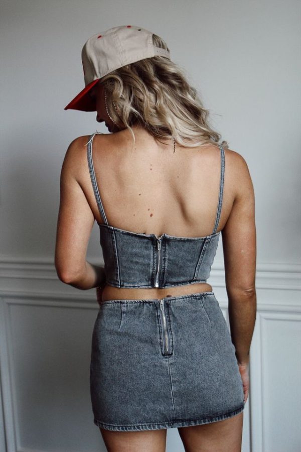 Gwen Denim Corset Top Online now