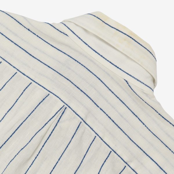 Linen Blend Stripe Shirt For Sale