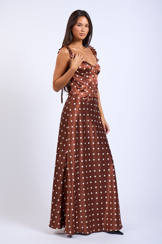 Rustic Charm Polka Dot Dress Hot on Sale