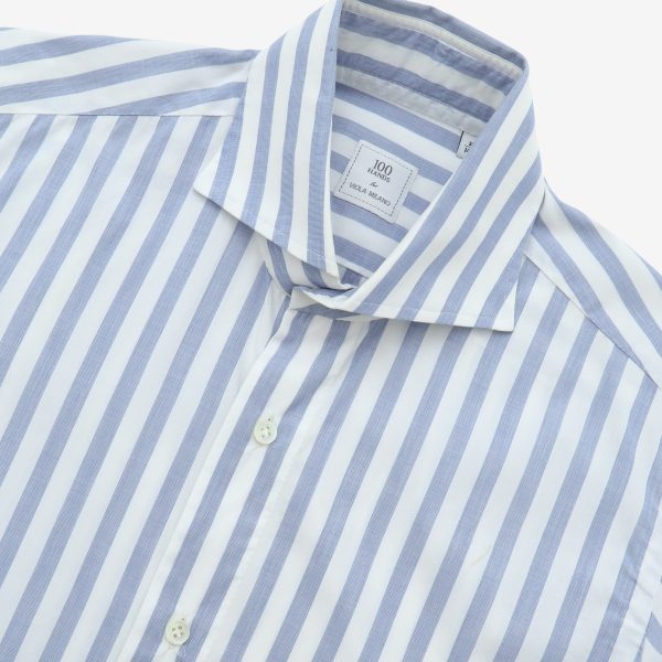 Viola Milano Stripe Spread Collar Shirt Hot on Sale