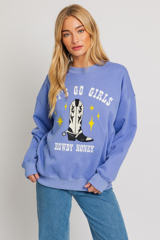 Let s Go Girls- Howdy Honey Pullover Online now