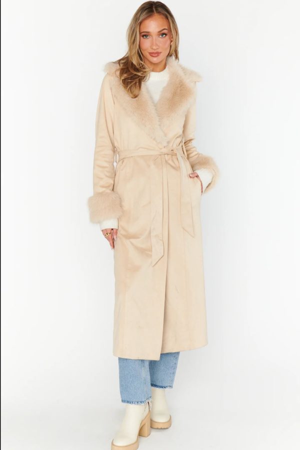 Show Me Your Mumu Penny Lane Coat -Beige Hot on Sale