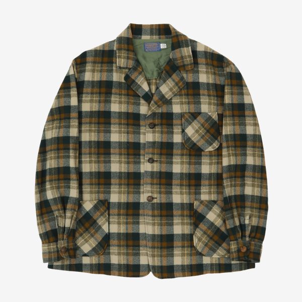 Vintage Check Wool Jacket For Cheap