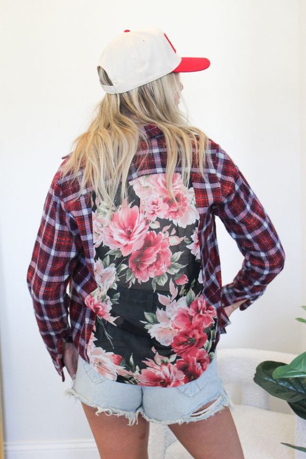 Floral Back Flannel #8 For Discount