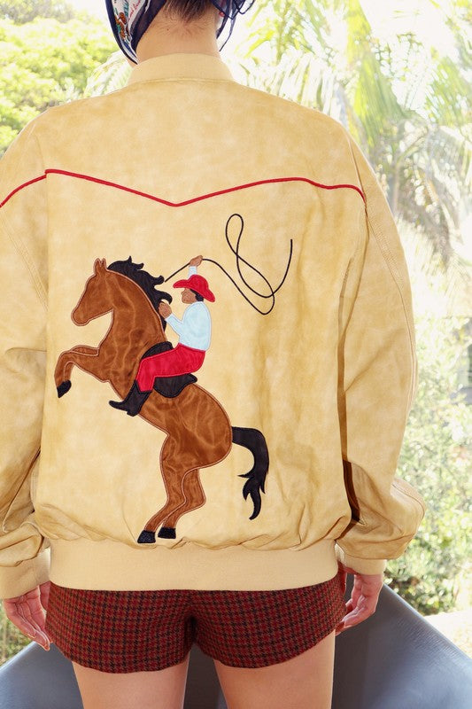 Western Rodeo Bomber Jacket Hot on Sale