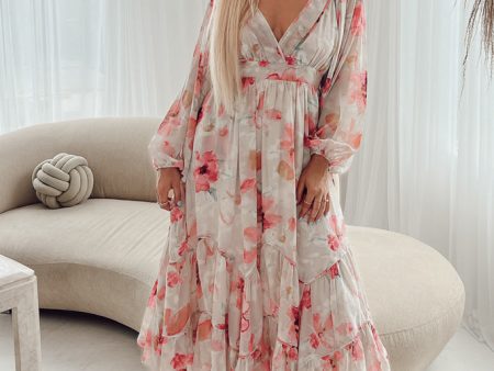 Amelia Long Sleeve Floral Dress For Cheap