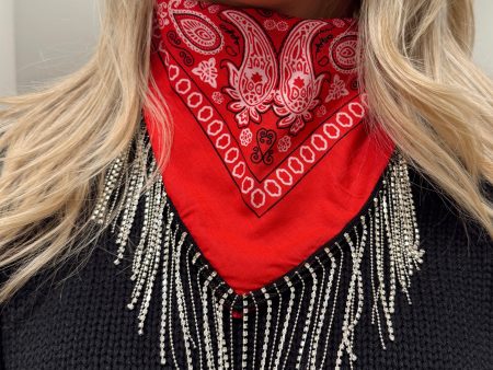 Rhinestone Fringe Bandana Fashion