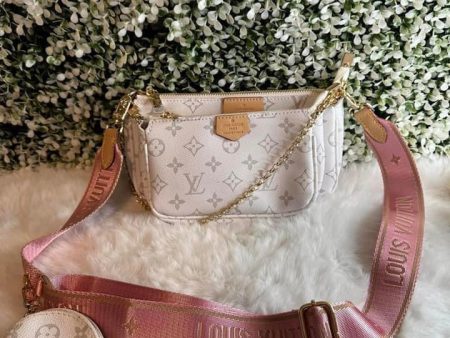 White Pink Strap Crossbody Purse Supply