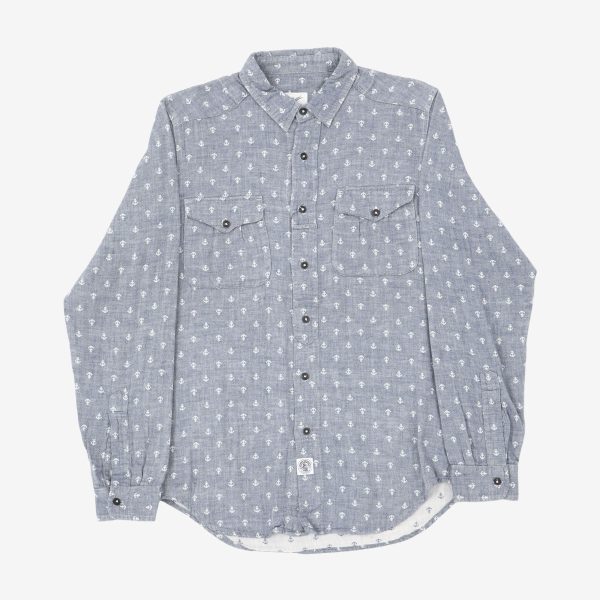 Anchor Print Work Shirt Hot on Sale