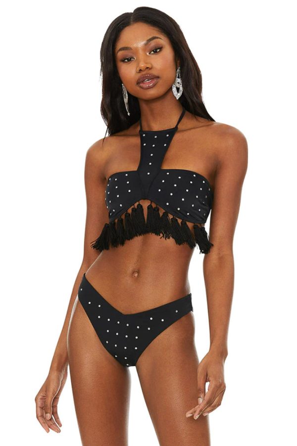 Beach Riot Vanessa Bottom - Black Rhinestone Sale