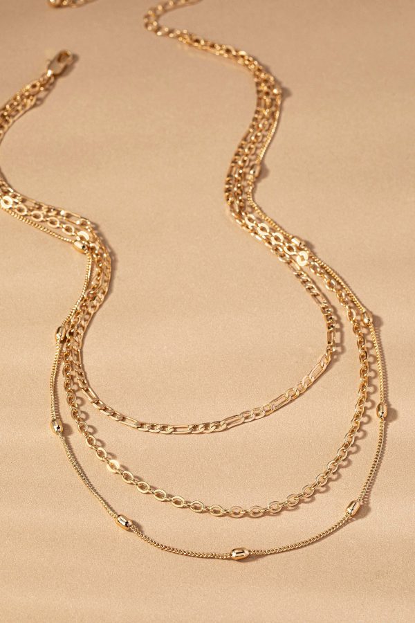 3 Row Chain Necklace For Sale