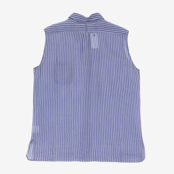 Silk Blend Striped Sleeveless Shirt Online Sale