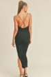 Venice Ruched Midi Dress - Black Online Sale