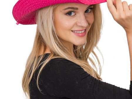 Boho Cowgirl Hat- Hot Pink Online