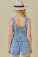 Darling Denim Rhinestone Belted Romper Online Sale