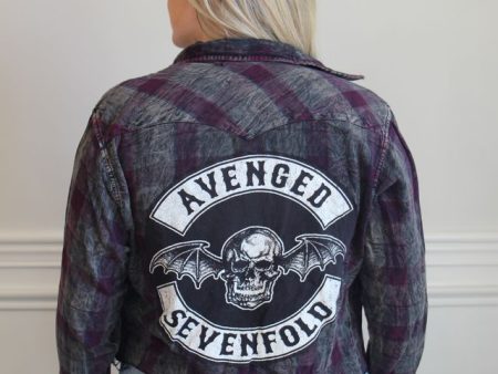 Avenged Sevenfold Acid Wash Cropped Flannel on Sale