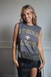 Saints Cropped Rhinestone Fringe Tank For Discount