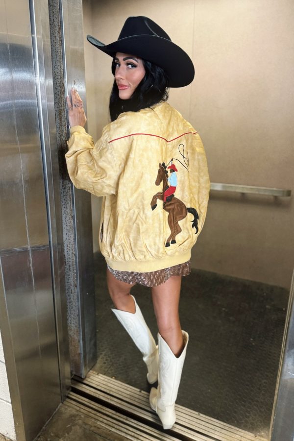 Western Rodeo Bomber Jacket Hot on Sale