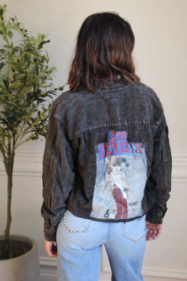 Jimi Hendrix Acid Wash Cropped Flannel Fashion