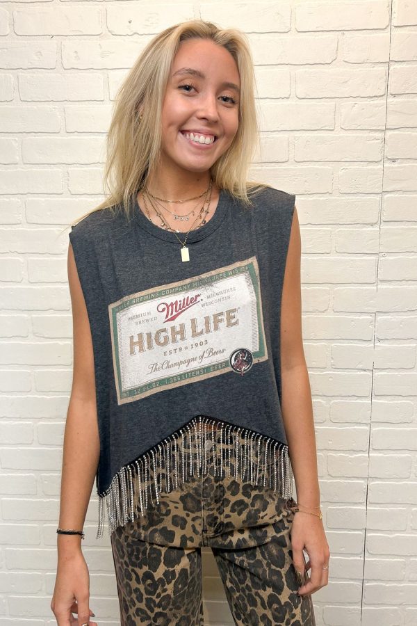 Miller High Life Rhinestone Fringe Tank For Sale