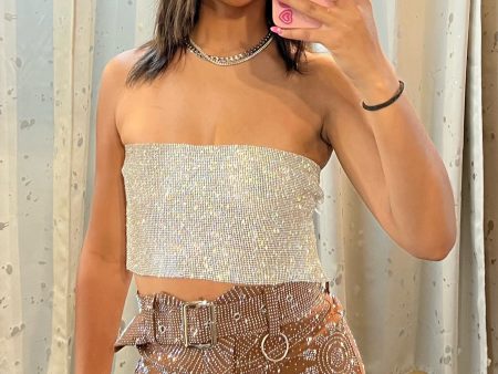 She s All That Rhinestone Skirt - Brown Discount