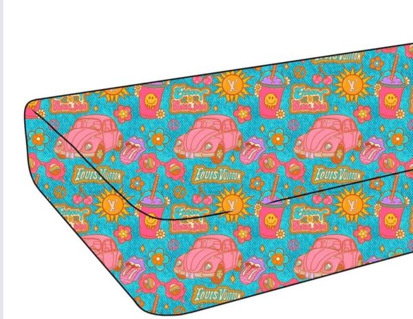 Blue Groovy Crib   Toddler Fitted Sheet For Sale