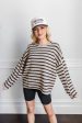 Coastal Stripes Pullover Sweater-Ivory Online Sale