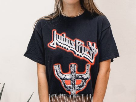 Judas Priest Rhinestone Fringe Tee For Sale